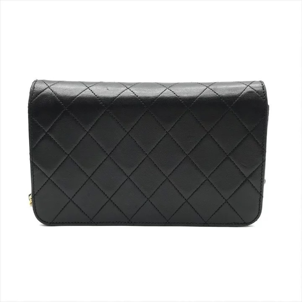 Authentic CHANEL 1988 Vintage classic flap black lambskin leather 24k gold bag - Picture 7 of 13